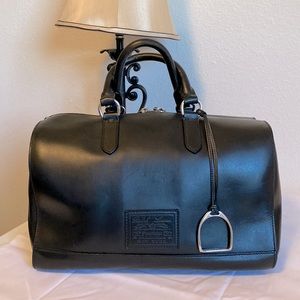 RALPH LAUREN saddle medium Boston handbag